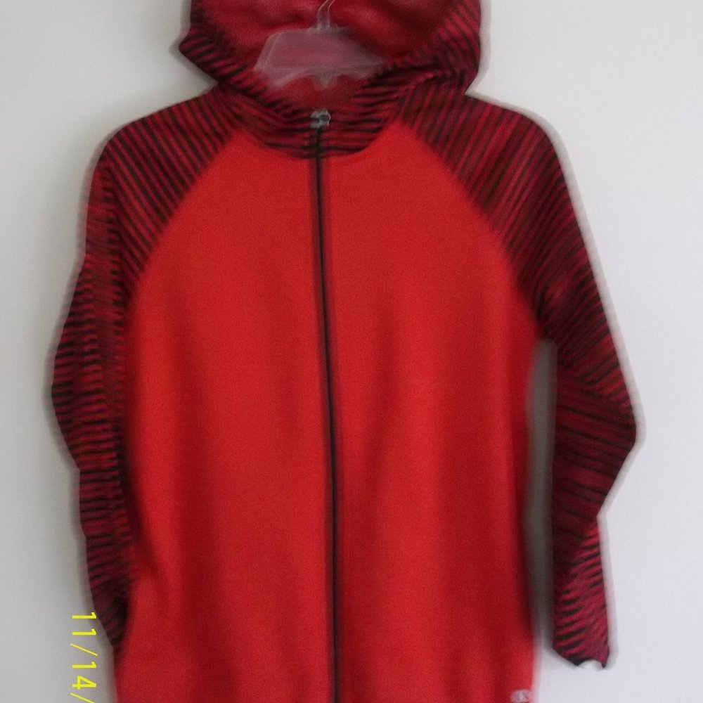 Xersion Youth L 14/16 Red/Black Front Zip Hooded Jacket